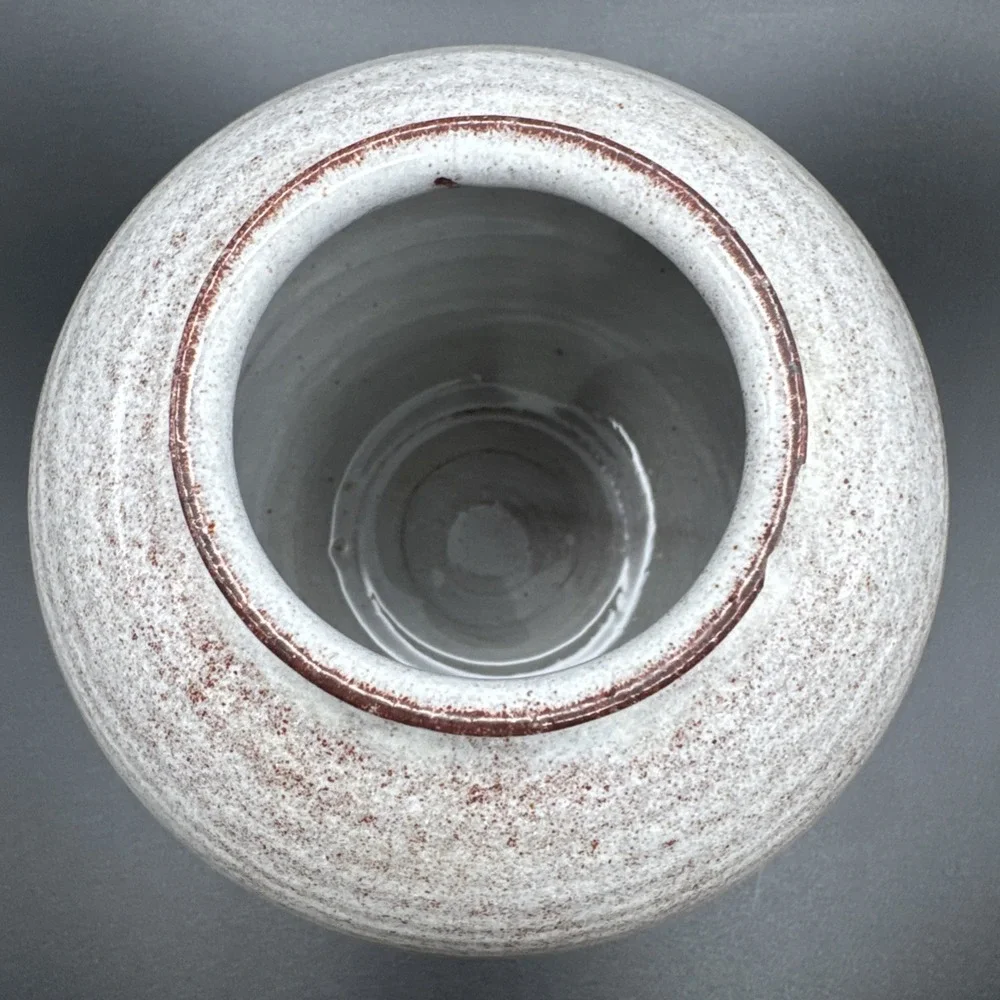 Westraven Art Pottery Vase Ribbed Gray Rust 913 Holland Midcentury Modern‎ Vtg